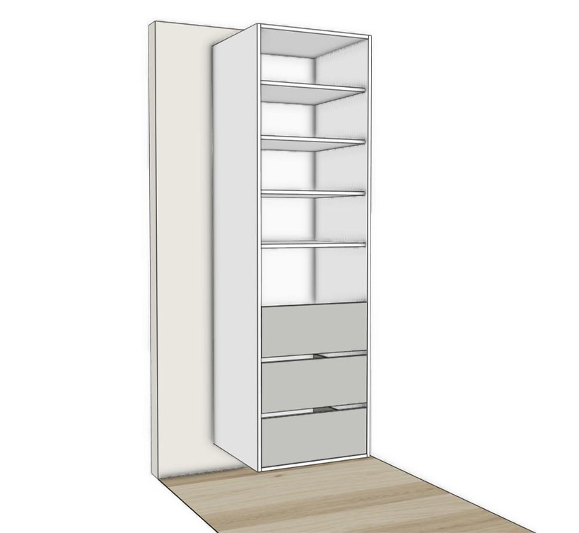 RCL Wardrobe Tower with Shelves and Drawer RCL Wardrobe Tower with Shelves and Drawer